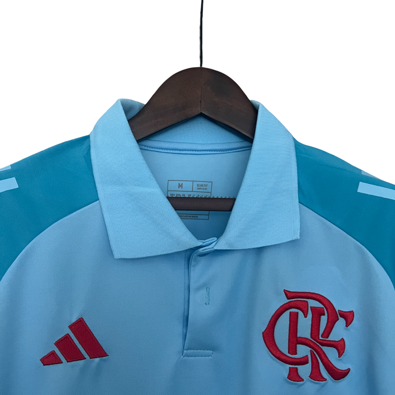 Camisa Polo Flamengo Treino 25/26 Adidas Masculina - Azul claro